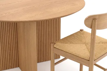 Edda spisegruppe rund 130 cm eg med 6 Malte spisestole - Eg - Møbler - Borde - Spisebordssæt