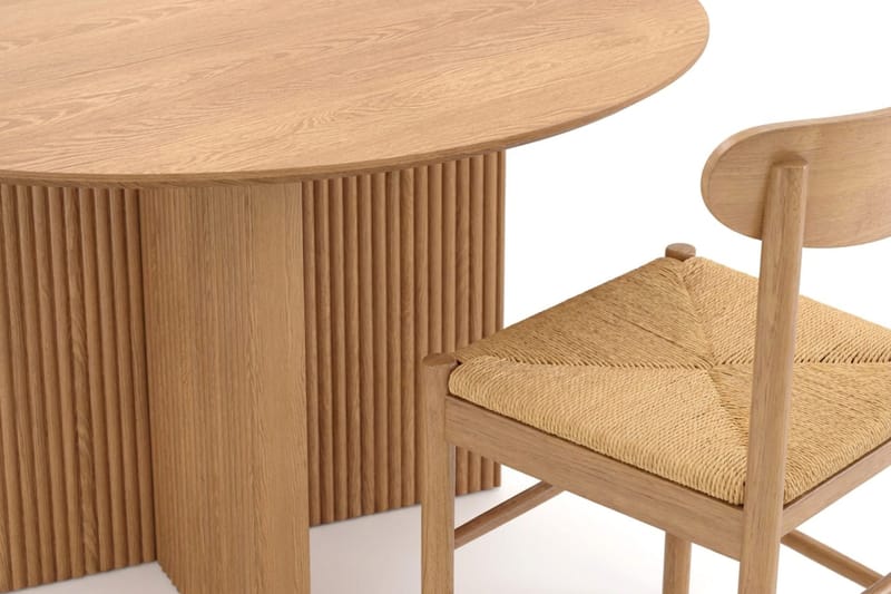 Edda spisegruppe rund 130 cm eg med 6 Malte spisestole - Eg - Møbler - Borde - Spisebordssæt