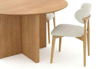 Edda spisegruppe rund 130 cm eg med 6 Molly spisebordsstole - Eg - Møbler - Borde - Spisebordssæt