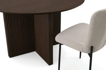 Edda spisegruppe rund 130 cm røget eg med 6 Elsie spisebordsstole - Røget eg - Møbler - Borde - Spisebordssæt