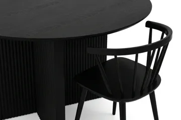 Edda spisegruppe rund 130 cm sort med 6 Tyrö spisestole - Sortbejdset eg - Møbler - Borde - Spisebordssæt