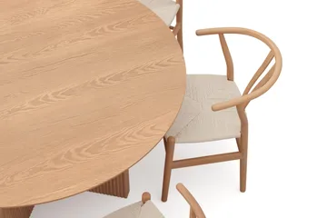Edda spisegruppe rund 150 cm eg med 6 Dastoori spisestole - Eg - Møbler - Borde - Spisebordssæt