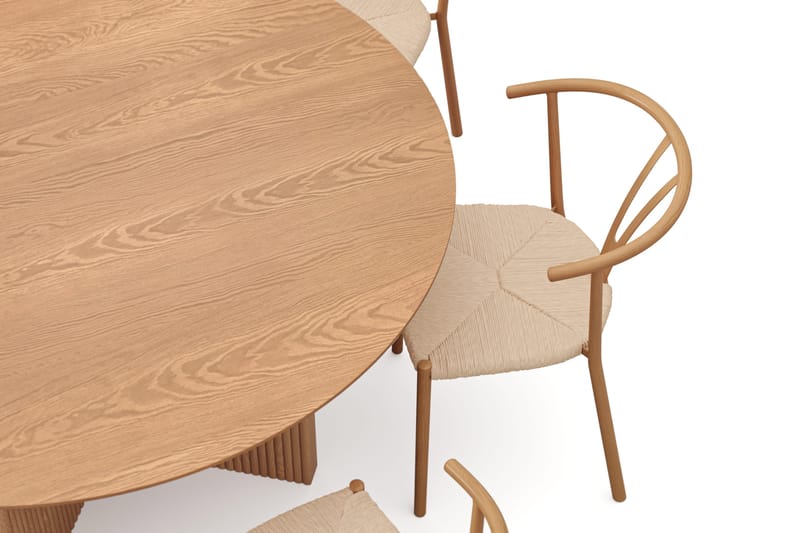 Edda spisegruppe rund 150 cm eg med 6 Elysia spisebordsstole - Eg - Møbler - Borde - Spisebordssæt
