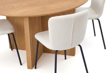 Edda spisegruppe rund 150 cm eg med 6 Katy spisestole - Eg - Møbler - Borde - Spisebordssæt