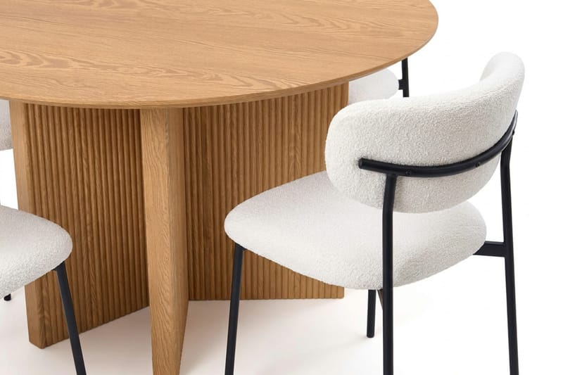 Edda spisegruppe rund 150 cm eg med 6 Lucy spisestole - Eg - Møbler - Borde - Spisebordssæt