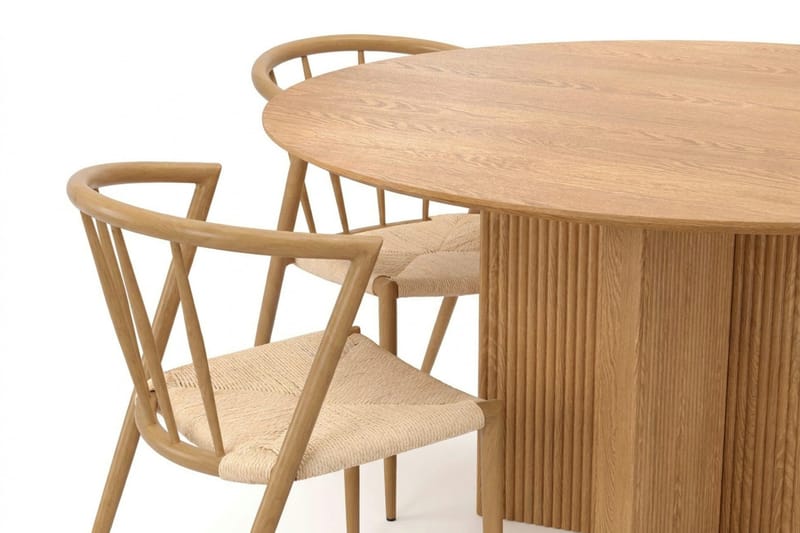 Edda spisegruppe rund 150 cm eg med 6 Winston spisestole - Eg - Møbler - Borde - Spisebordssæt