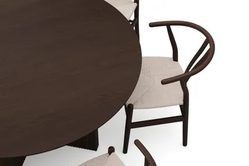 Edda spisegruppe rund 150 cm røget eg med 6 Dastoori spisestole - Røget eg - Møbler - Borde - Spisebordssæt