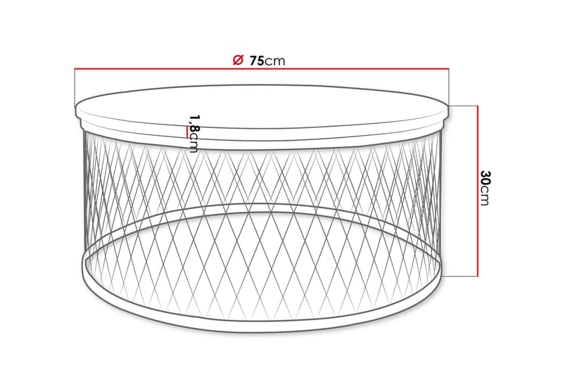 Egan Sofabord 75 cm - Sort - Møbler - Borde - Sofabord