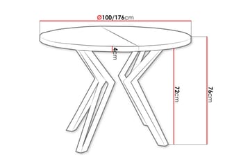 Elan Spisebord 176 cm - Sort/Brun - Møbler - Borde - Spisebord og køkkenbord