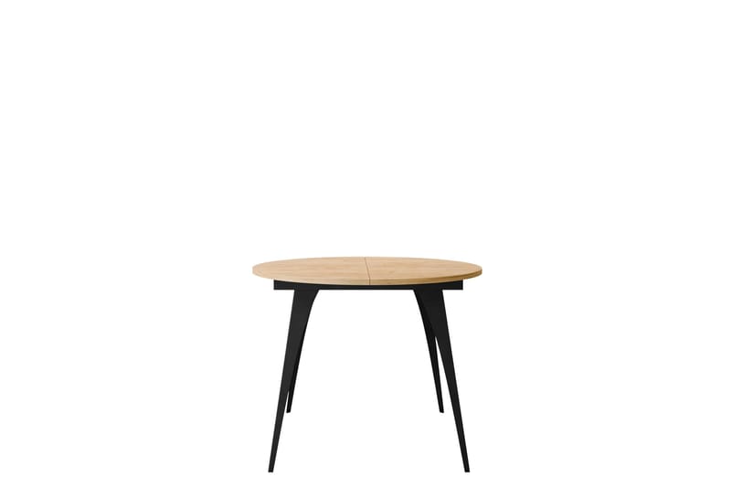 Eldo Udtrækkeligt Rundt Spisebord 100 cm med Eg- og Metaludseende, Sort|Beige