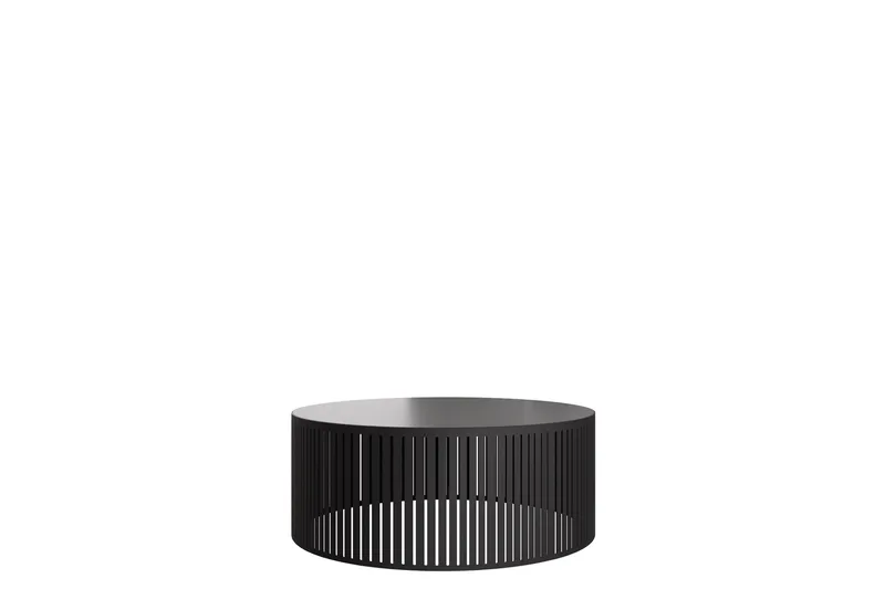 Elenio 75 cm Rundt Sofabord i Metal, Sort
