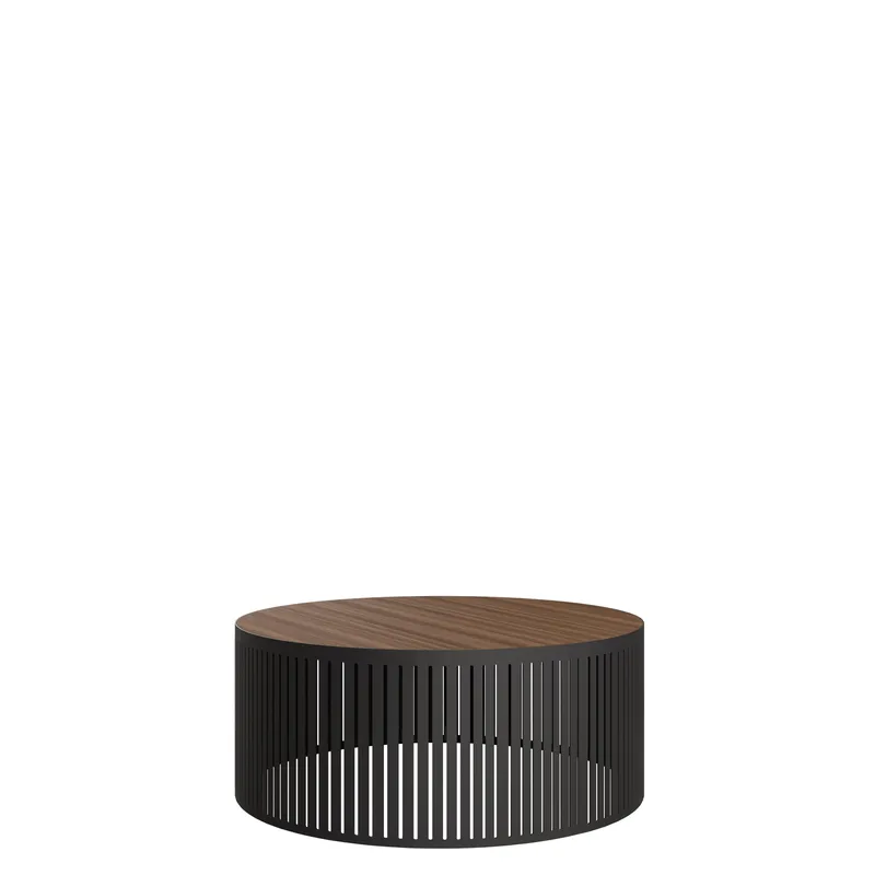 Elenio Sofabord 59 cm Rundt, Sort|brun