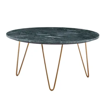 Eliano Sofabord 70 cm - Grøn marmor og guld - Møbler - Borde - Sofabord