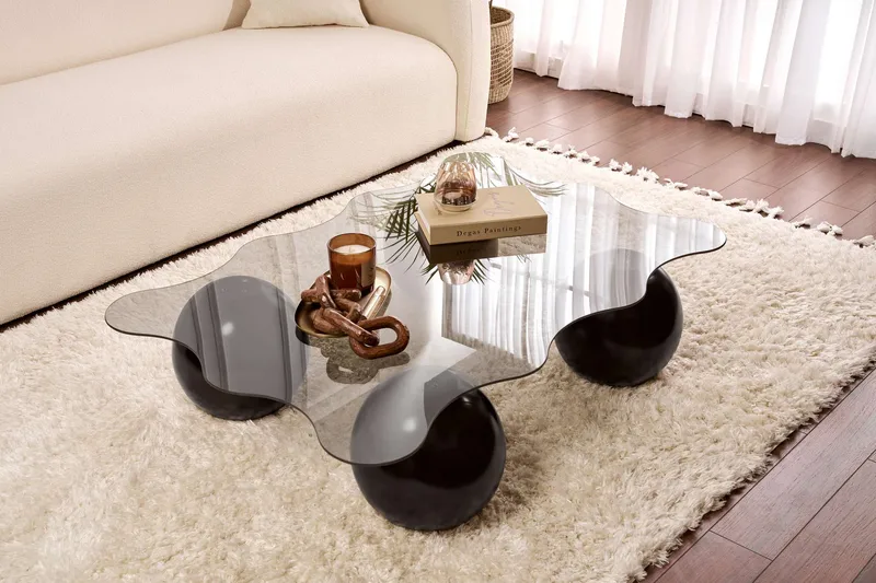 Elinville Sofabord 120 cm - Sort og grå - Møbler - Borde - Sofabord