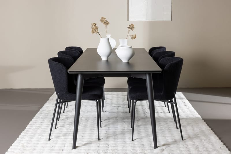 Ellis spisebord 230x85 cm med 6 Modesto spisebordsstole