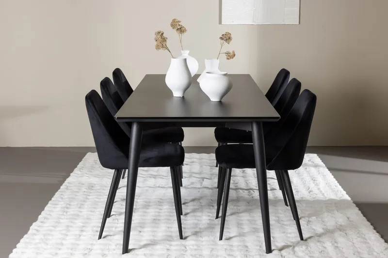 Ellis spisebord 230x85 cm med 6 Night spisebordsstole