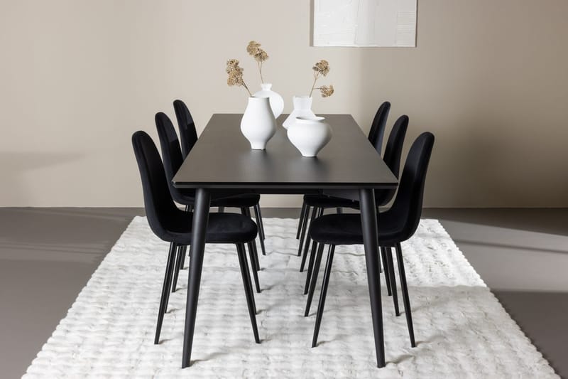 Ellis spisebord 230x85 cm med 6 Polar køkkenstole