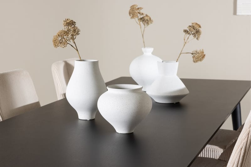 Ellis Spisegruppe 230 cm Rektangulær med 6 Leone stole - Svart/Beige - Møbler - Borde - Spisebordssæt