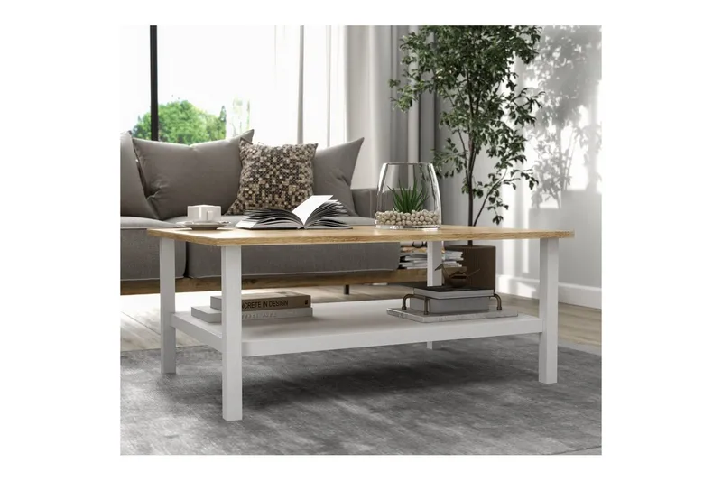 Elvano Sofabord 100 cm - Natur/Hvid - Møbler - Borde - Sofabord