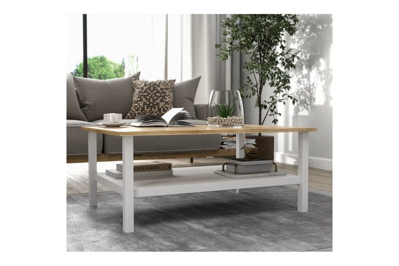 Elvano Sofabord 100 cm - Natur/Hvid - Møbler - Borde - Sofabord