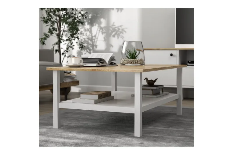 Elvano Sofabord 100 cm - Natur/Hvid - Møbler - Borde - Sofabord