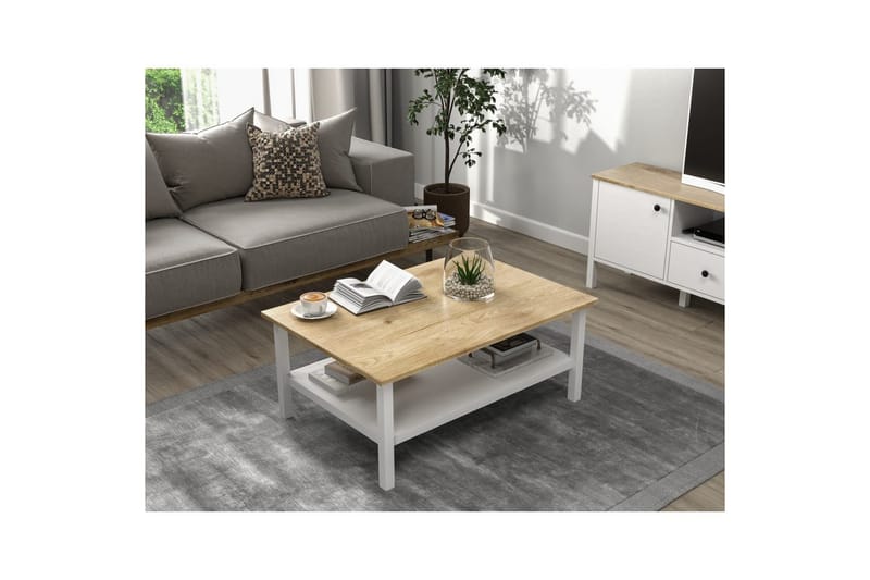Elvano Sofabord 100 cm - Natur/Hvid - Møbler - Borde - Sofabord