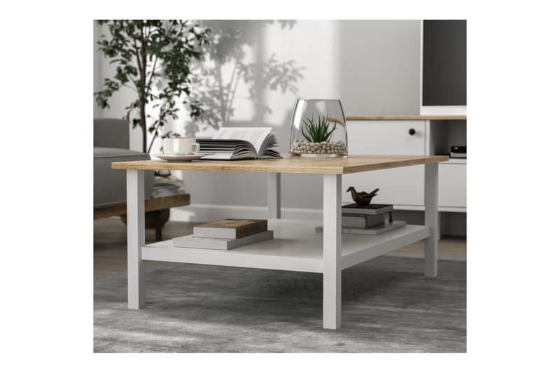 Elvano Sofabord 100 cm - Natur/Hvid - Møbler - Borde - Sofabord