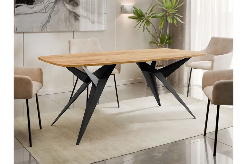 Elvora Matbord 160 cm Rektangulær - Brun/Sort - Møbler - Borde - Spisebord og køkkenbord