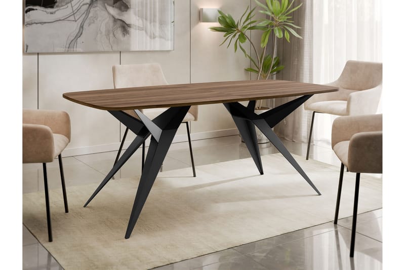 Elvora Matbord 160 cm Rektangulær - Brun/Sort - Møbler - Borde - Spisebord og køkkenbord