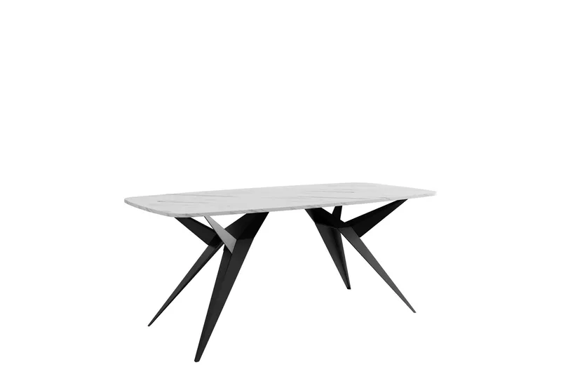 Elvora Matbord 160 cm Rektangulær - Hvid/Sort - Møbler - Borde - Spisebord og køkkenbord