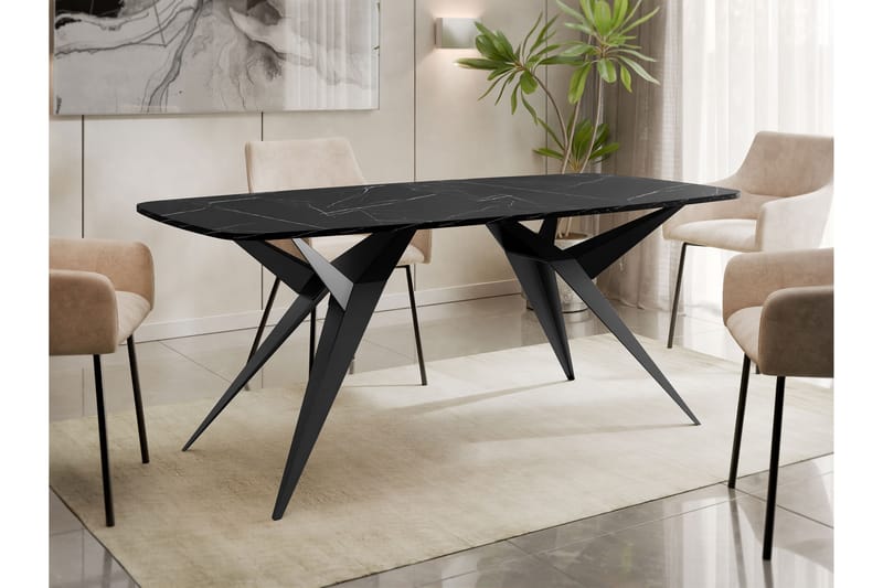 Elvora Matbord 160 cm Rektangulær - Sort - Møbler - Borde - Spisebord og køkkenbord