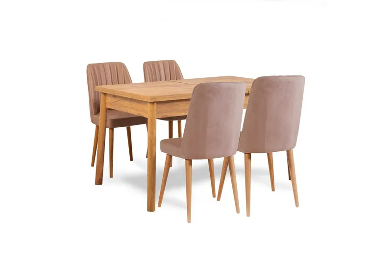 Ergene Spisegruppe 120 cm Rektangulær, Natur/Sten