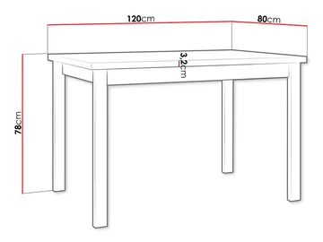 Ericka Spisebord 120 cm Rektangulær - Sort/Brun - Møbler - Borde - Spisebord og køkkenbord