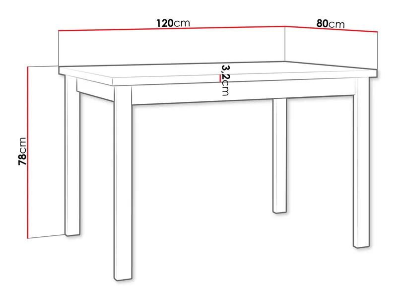 Ericka Spisebord 120 cm Rektangulær - Sort/Brun - Møbler - Borde - Spisebord og køkkenbord