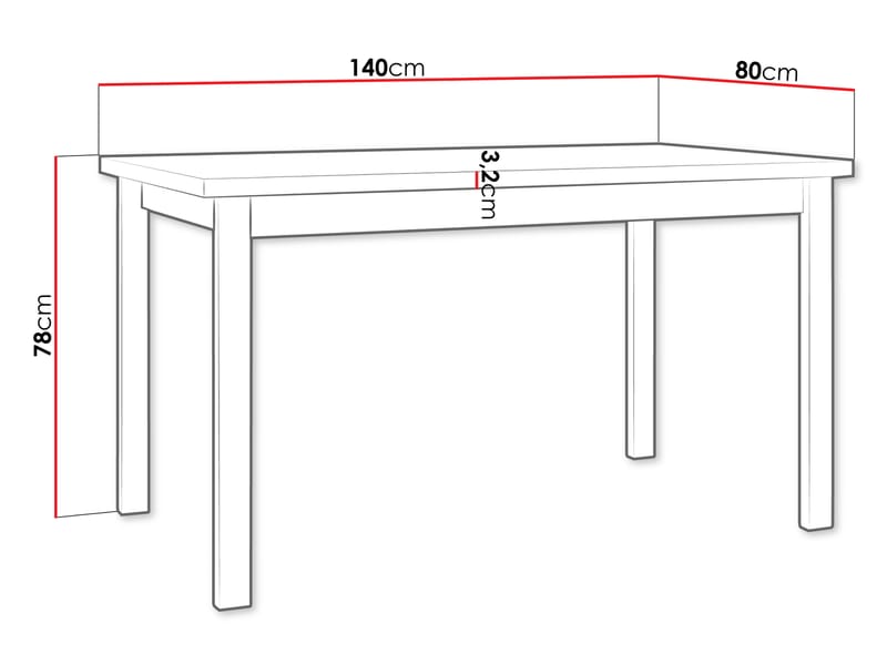 Ericka Spisebord 140 cm Rektangulær - Hvid/Brun - Møbler - Borde - Spisebord og køkkenbord