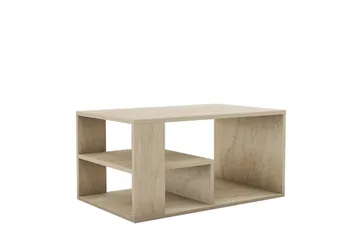 Eros 80 cm Rektangulært Sofabord med Hylder i Træ - Beige - Møbler - Borde - Sofabord