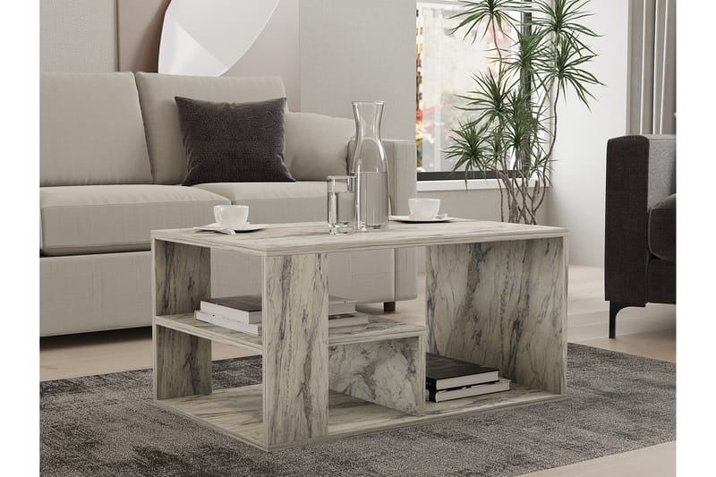 Eros Sofabord 80 cm - Hvid Marmor - Møbler - Borde - Sofabord