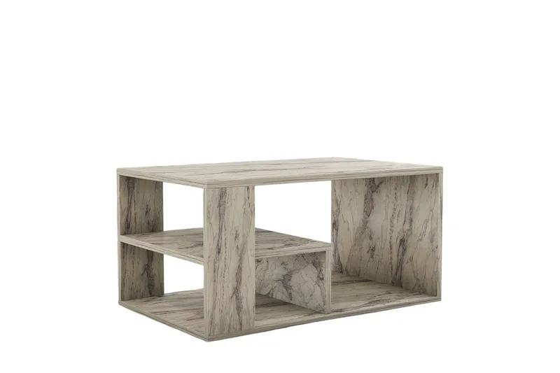 Eros Sofabord 80 cm, Hvid Marmor