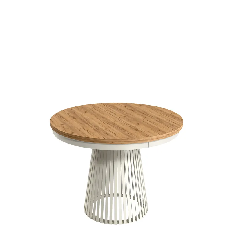 Erylan Spisebord rundt udtrækkeligt 100-180 cm - Beige, brun - Møbler - Borde - Spisebord og køkkenbord