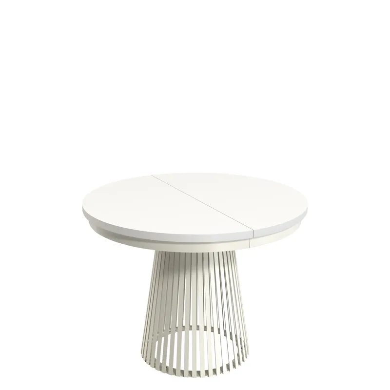 Erylan Spisebord rundt udtrækkeligt 100-180 cm - beige, hvid - Møbler - Borde - Spisebord og køkkenbord