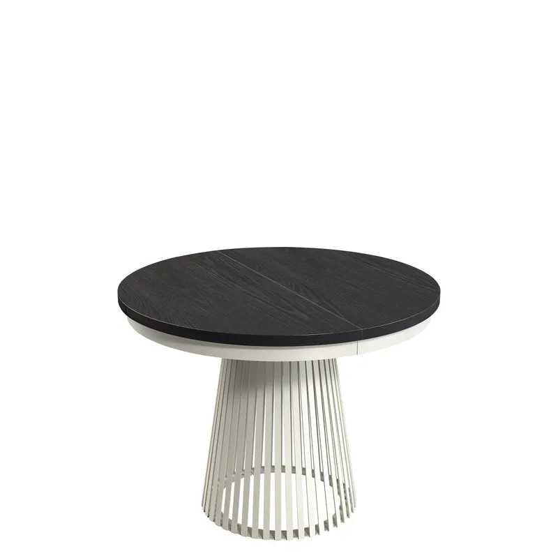 Erylan Spisebord rundt udtrækkeligt 100-180 cm, Beige, sort
