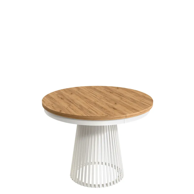 Erylan Spisebord rundt udtrækkeligt 100-180 cm - hvid, brun - Møbler - Borde - Spisebord og køkkenbord