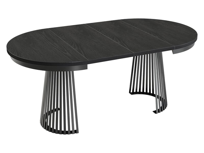 Erylan Spisebord rundt udtrækkeligt 100-180 cm - Hvid, natur - Møbler - Borde - Spisebord og køkkenbord