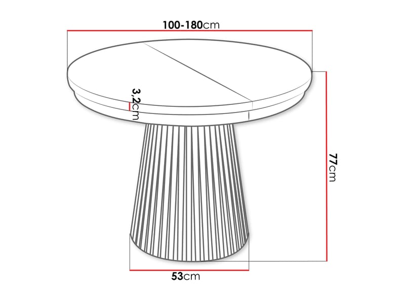 Erylan Spisebord rundt udtrækkeligt 100-180 cm - sort, beige - Møbler - Borde - Spisebord og køkkenbord