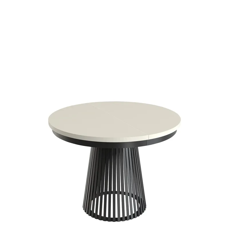 Erylan Spisebord rundt udtrækkeligt 100-180 cm - sort, beige - Møbler - Borde - Spisebord og køkkenbord