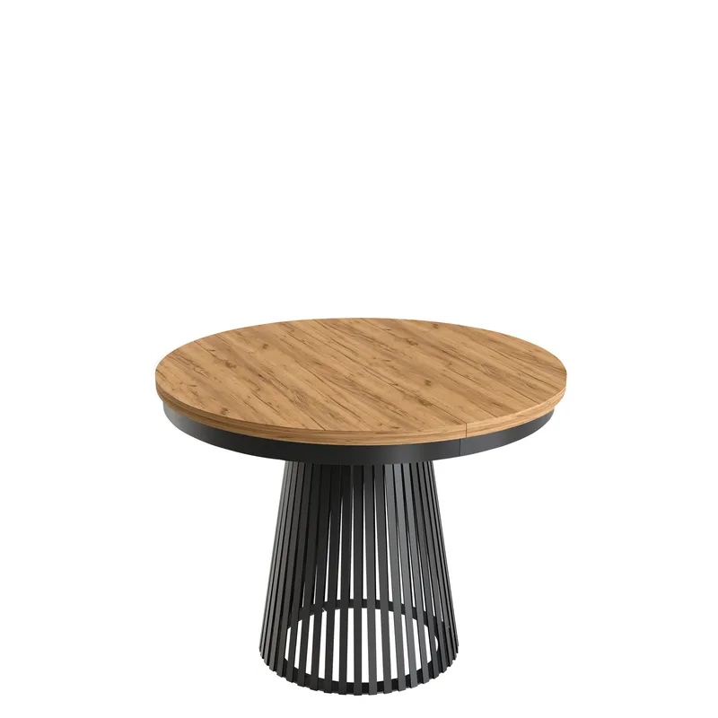 Erylan Spisebord rundt udtrækkeligt 100-180 cm, sort, brun