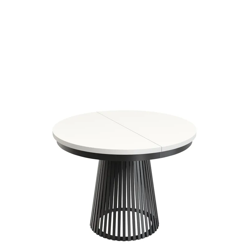 Erylan Spisebord rundt udtrækkeligt 100-180 cm - sort, hvid - Møbler - Borde - Spisebord og køkkenbord