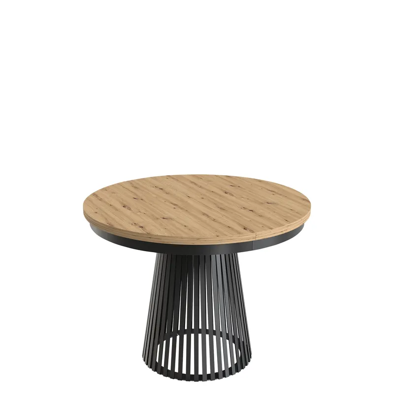 Erylan Spisebord rundt udtrækkeligt 100-180 cm - sort, natur - Møbler - Borde - Spisebord og køkkenbord