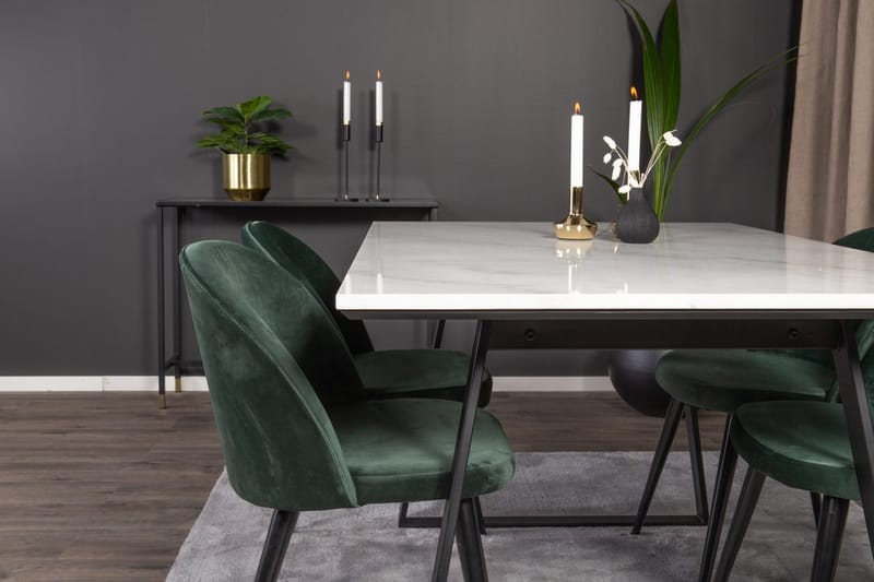 Estelle spisebord med 4 Velvet velourstole