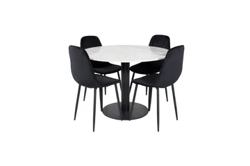 Estelle Spisebordssæt 106 cm Rund med 4 Polar Stole